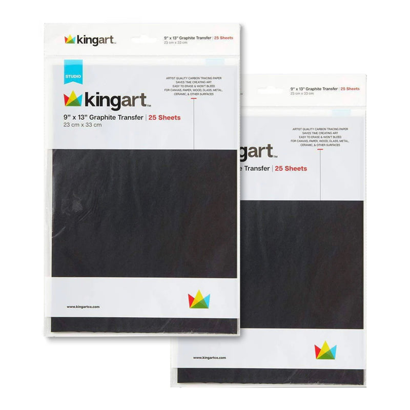 Graphite Transfer Paper – 9" x 13" (2 Pack, 25 Sheets Each)