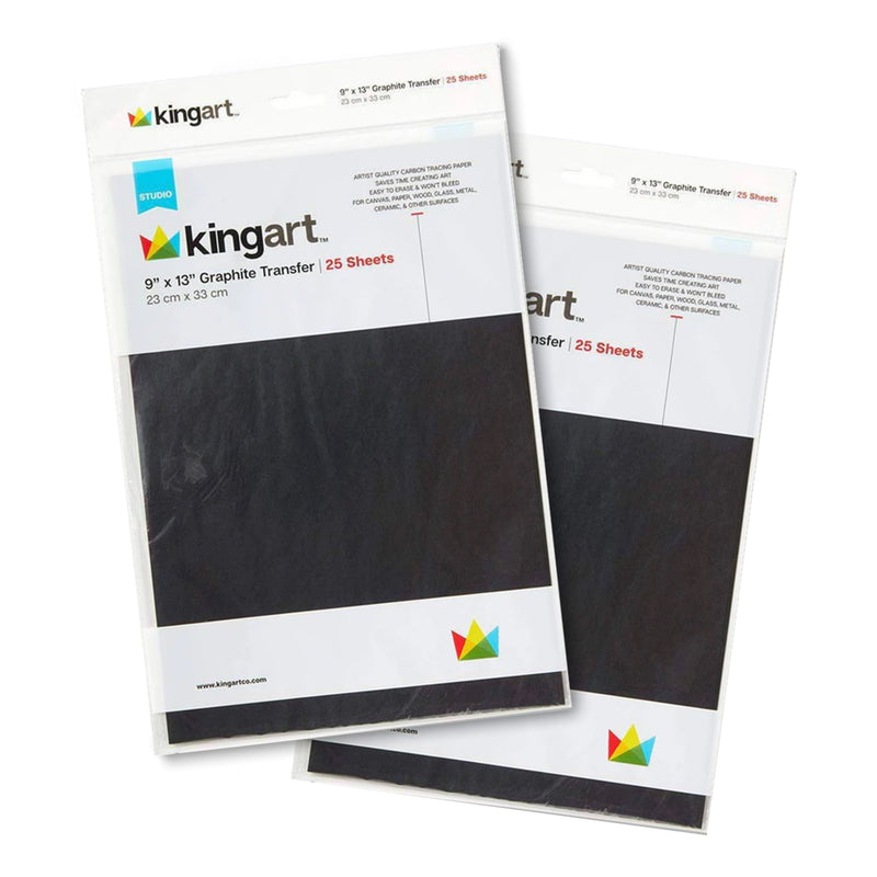 Graphite Transfer Paper – 9" x 13" (2 Pack, 25 Sheets Each)