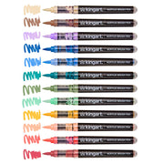 Acrylic Brush Tip Pens 12 Vintage Colors - Pro - KINGART