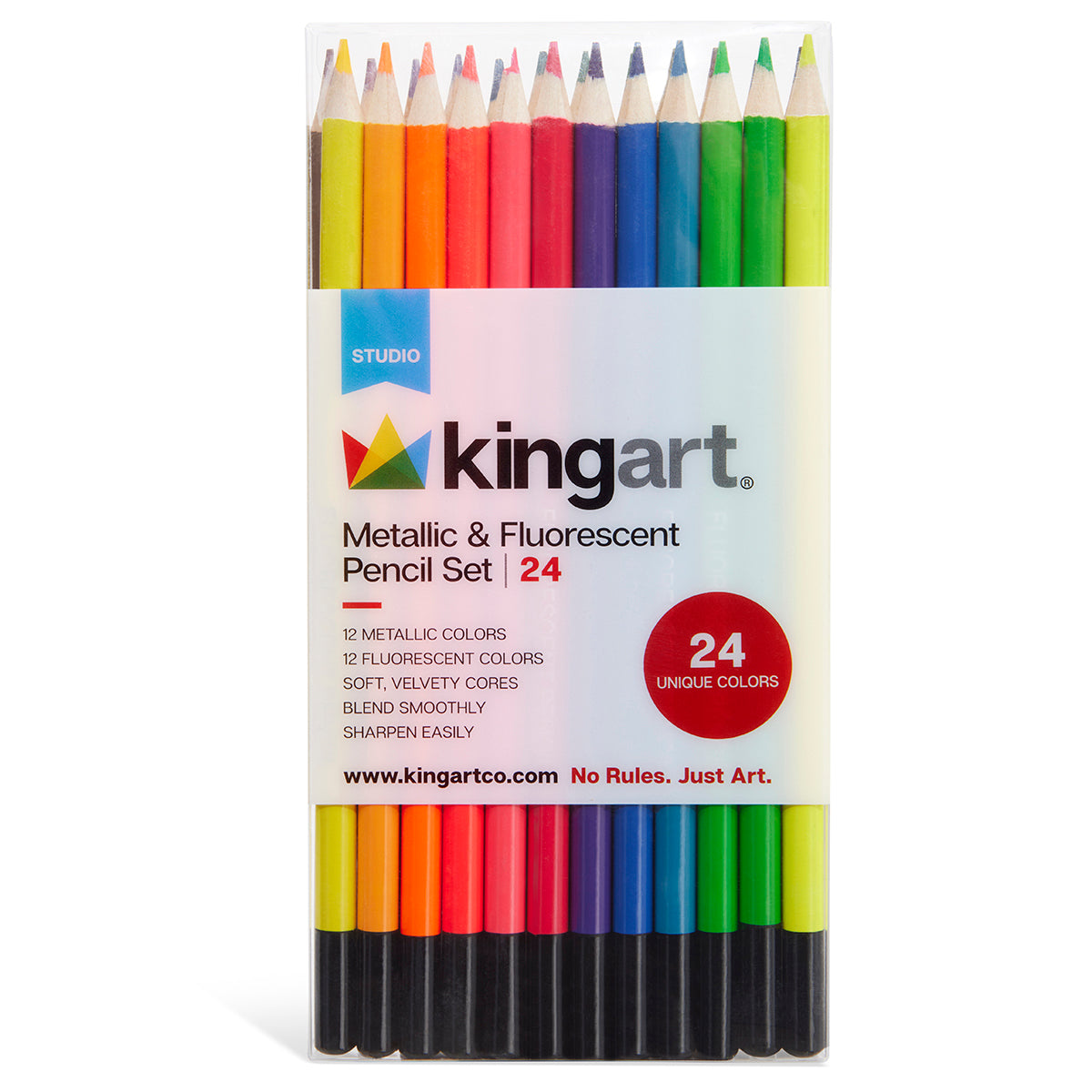 Colored Pencils 24 Metallic & Neon Colors — KINGART