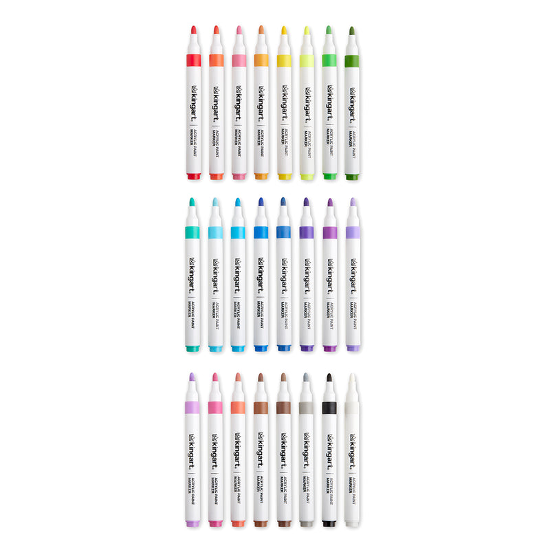 Acrylic Paint Markers 24 Colors - Studio - KINGART®