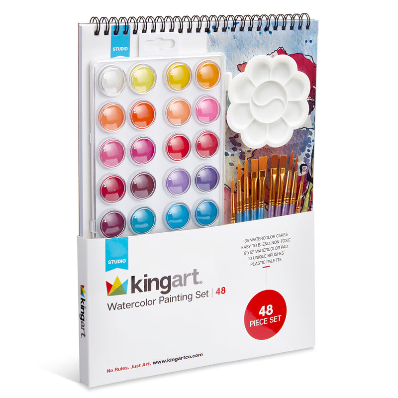 Watercolor Paint Set 48 pc - DRAWING & SKETCHING SUPPLIES - KINGART