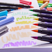 Twin-Tip™ Brush Pens 12 PASTEL Colors - Pro - KINGART