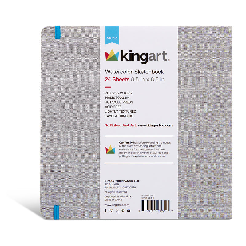 Watercolor Paper Sketchbook 8.5x8.5 24 Pages - ARTIST PAPER - KINGART