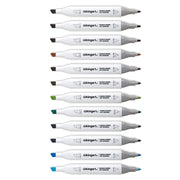 PRO Double-Ended Alcohol Markers 12 Landscape Colors - Pro - KINGART