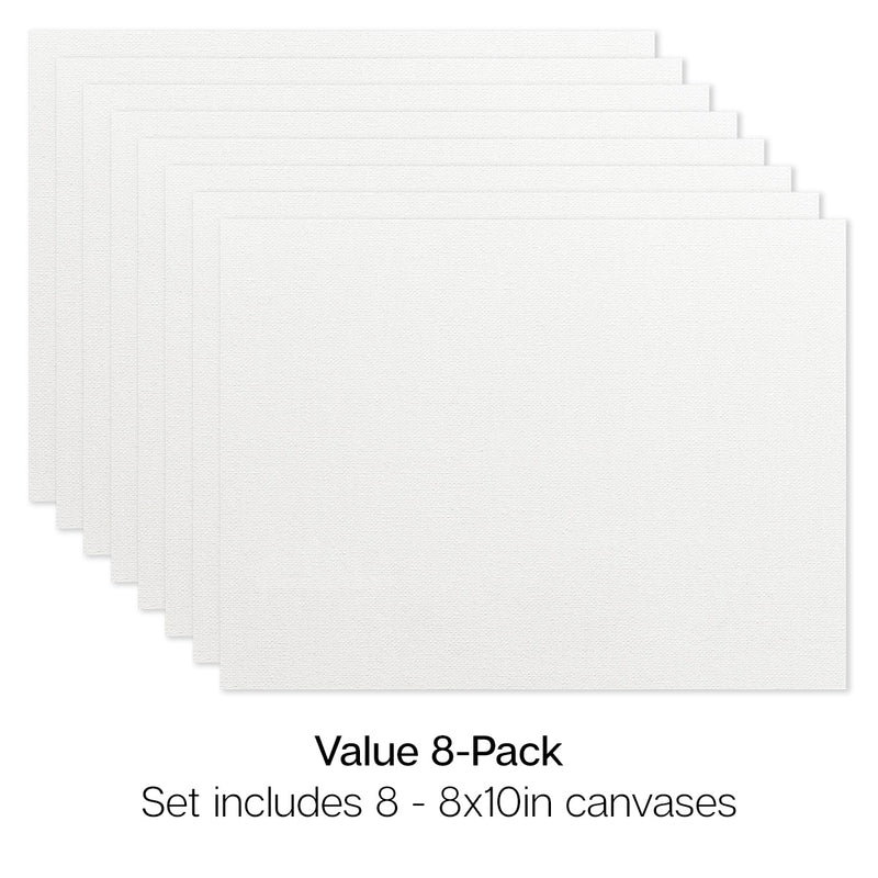 8 PC. 8" x 10" STRETCHED CANVAS VALUE PACK - STRETCHED CANVAS & PANEL BOARDS - KINGART