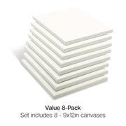 Stretched Canvas 9x12 8 pc - STRETCHED CANVAS & PANEL BOARDS - KINGART
