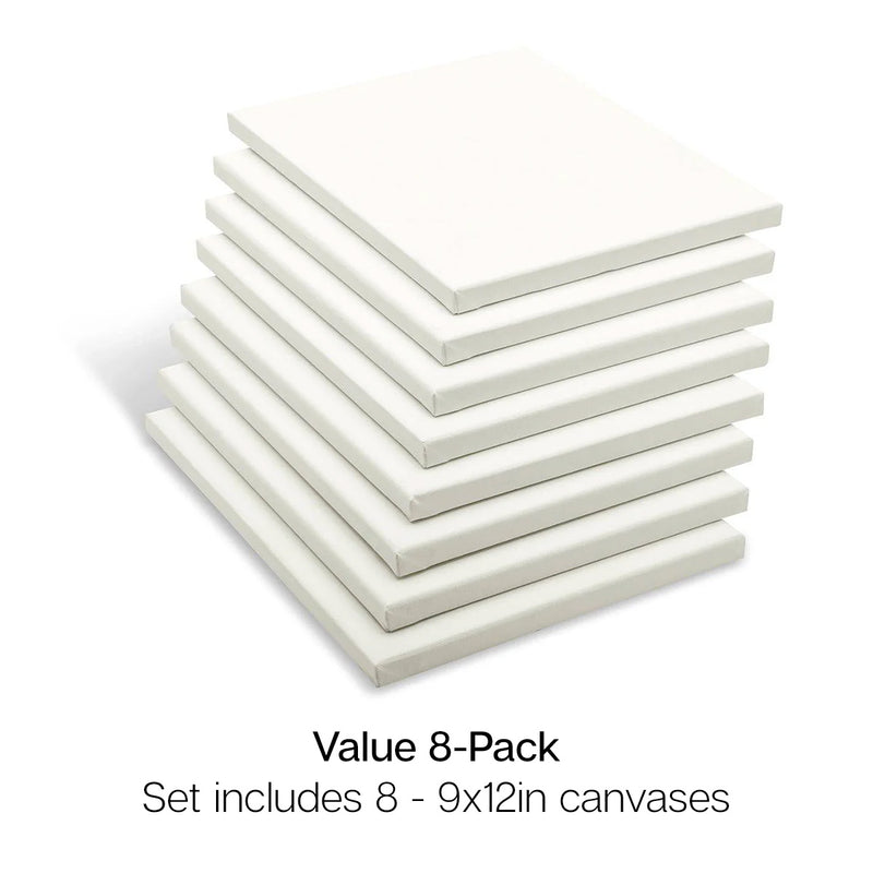 Stretched Canvas 9x12 8 pc - STRETCHED CANVAS & PANEL BOARDS - KINGART