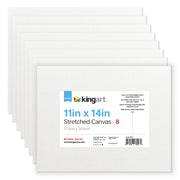 Stretched White Canvas Set - 11" x 14" - 8 Pack - 100% Cotton, Primed - STRETCHED CANVAS & PANEL BOARDS - KINGART