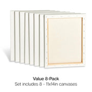 Stretched Canvas 11x14 8 pc - STRETCHED CANVAS & PANEL BOARDS - KINGART