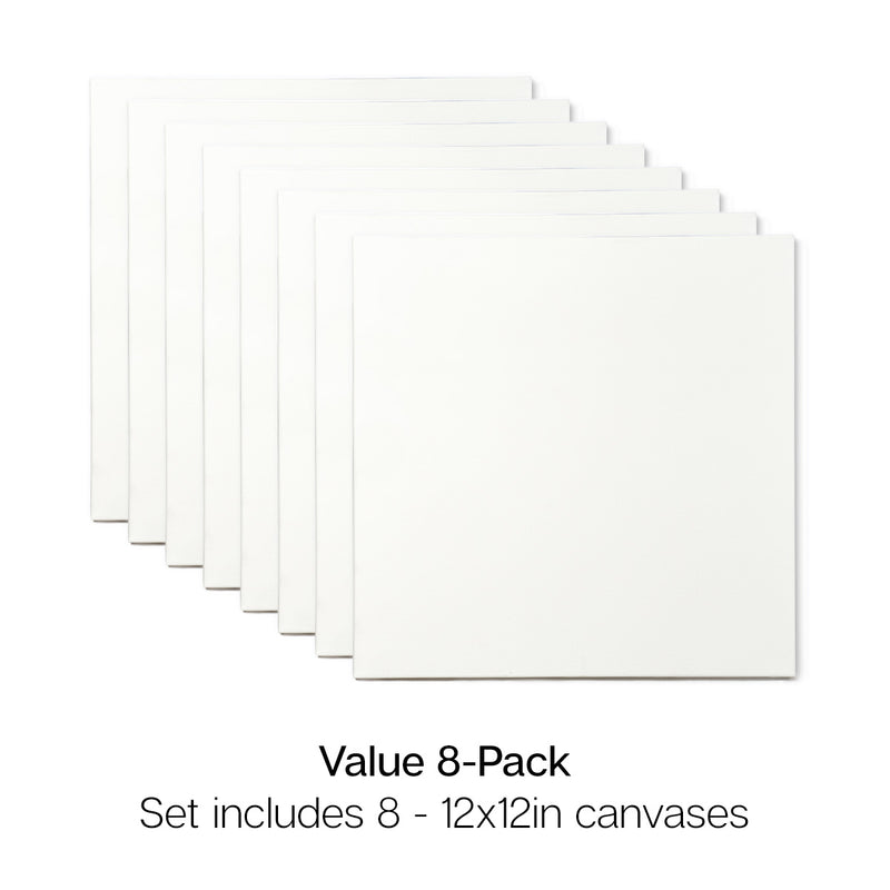 Stretched Canvas 12x12 8 pc - STRETCHED CANVAS & PANEL BOARDS - KINGART