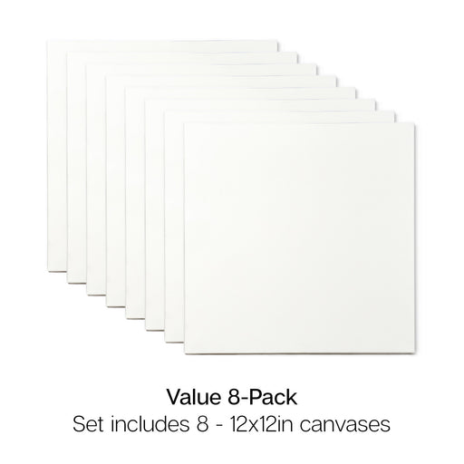 Stretched Canvas 12x12 8 pc - STRETCHED CANVAS & PANEL BOARDS - KINGART