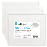 Stretched White Canvas – 16" x 20" (6 Pack) - STRETCHED CANVAS & PANEL BOARDS - KINGART