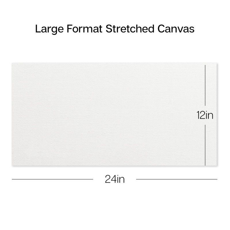 Stretched White Canvas – 12" x 24" (4 Pack)