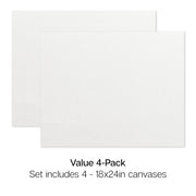 Stretched White Canvas – 18" x 24" (4 Pack) - STRETCHED CANVAS & PANEL BOARDS - KINGART