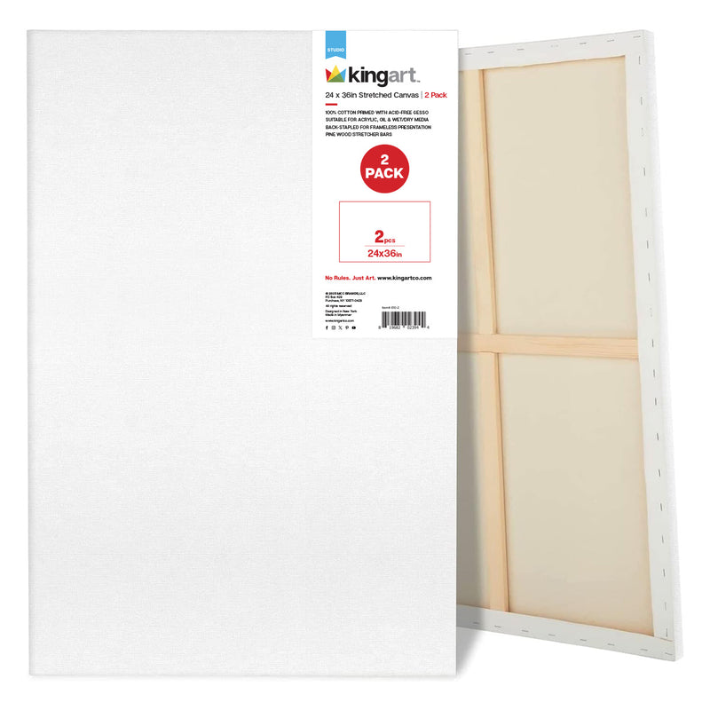 Stretched Canvas 24x36 2 pc - STRETCHED CANVAS & PANEL BOARDS - KINGART