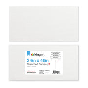 Stretched White Canvas – 24" x 48" (2 Pack) - Studio - KINGART
