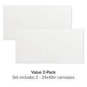 Stretched White Canvas – 24" x 48" (2 Pack) - Studio - KINGART