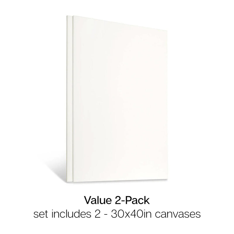 Stretched White Canvas – 30" x 40" (2 Pack) - STRETCHED CANVAS & PANEL BOARDS - KINGART