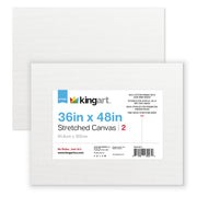 Stretched Canvas 36" x 48" Set - 2 Pack - 100% Cotton, Primed - STRETCHED CANVAS & PANEL BOARDS - KINGART