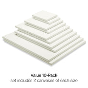 Stretched Canvas Mixed Sizes Value Pack 10 pc - STRETCHED CANVAS & PANEL BOARDS - KINGART