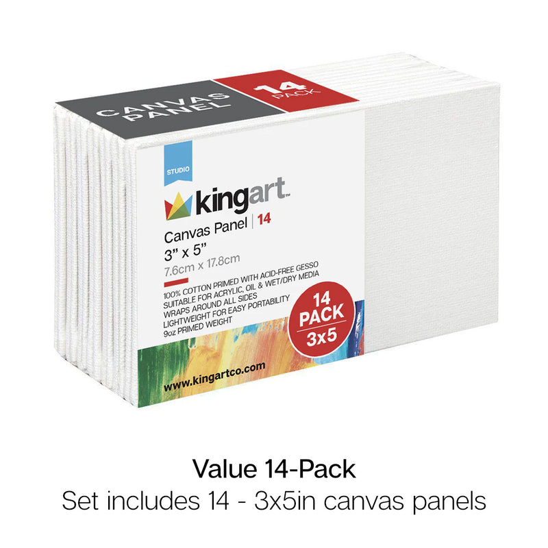 Canvas Panels 3x5 14 pc - STRETCHED CANVAS & PANEL BOARDS - KINGART