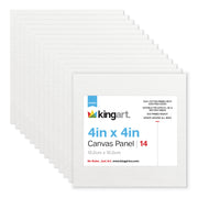 White Canvas Panels - Classic – 4" x 4" - 14 Pack - Studio - KINGART