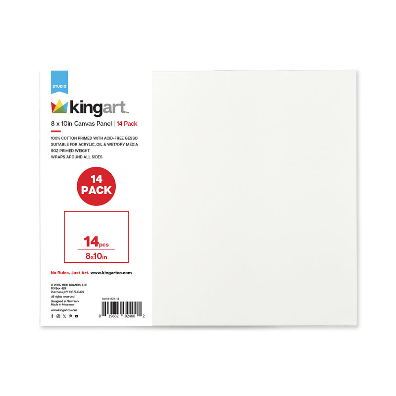 Canvas Panels 8x10 14 pc - STRETCHED CANVAS & PANEL BOARDS - KINGART
