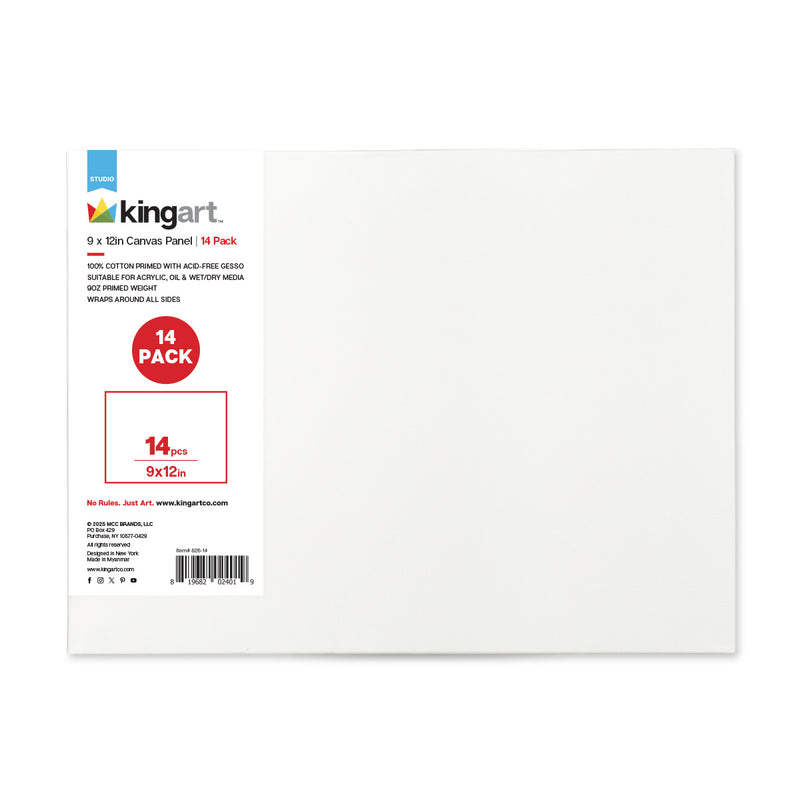 Canvas Panels 9x12 14 pc - STRETCHED CANVAS & PANEL BOARDS - KINGART