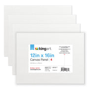 4 PC 12" X 16" CANVAS PANEL BOARD VALUE PACK - STRETCHED CANVAS & PANEL BOARDS - KINGART