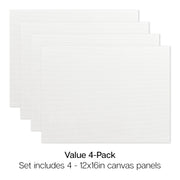 4 PC 12" X 16" CANVAS PANEL BOARD VALUE PACK - STRETCHED CANVAS & PANEL BOARDS - KINGART