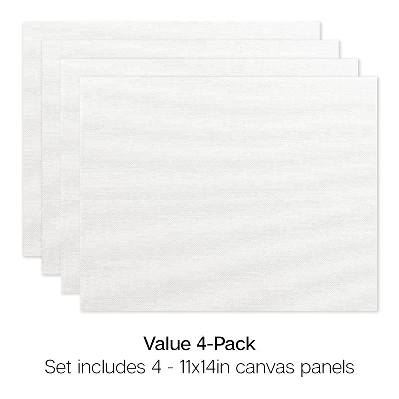 4 PC. 11" x 14" CANVAS PANEL BOARD VALUE PACK - STRETCHED CANVAS & PANEL BOARDS - KINGART