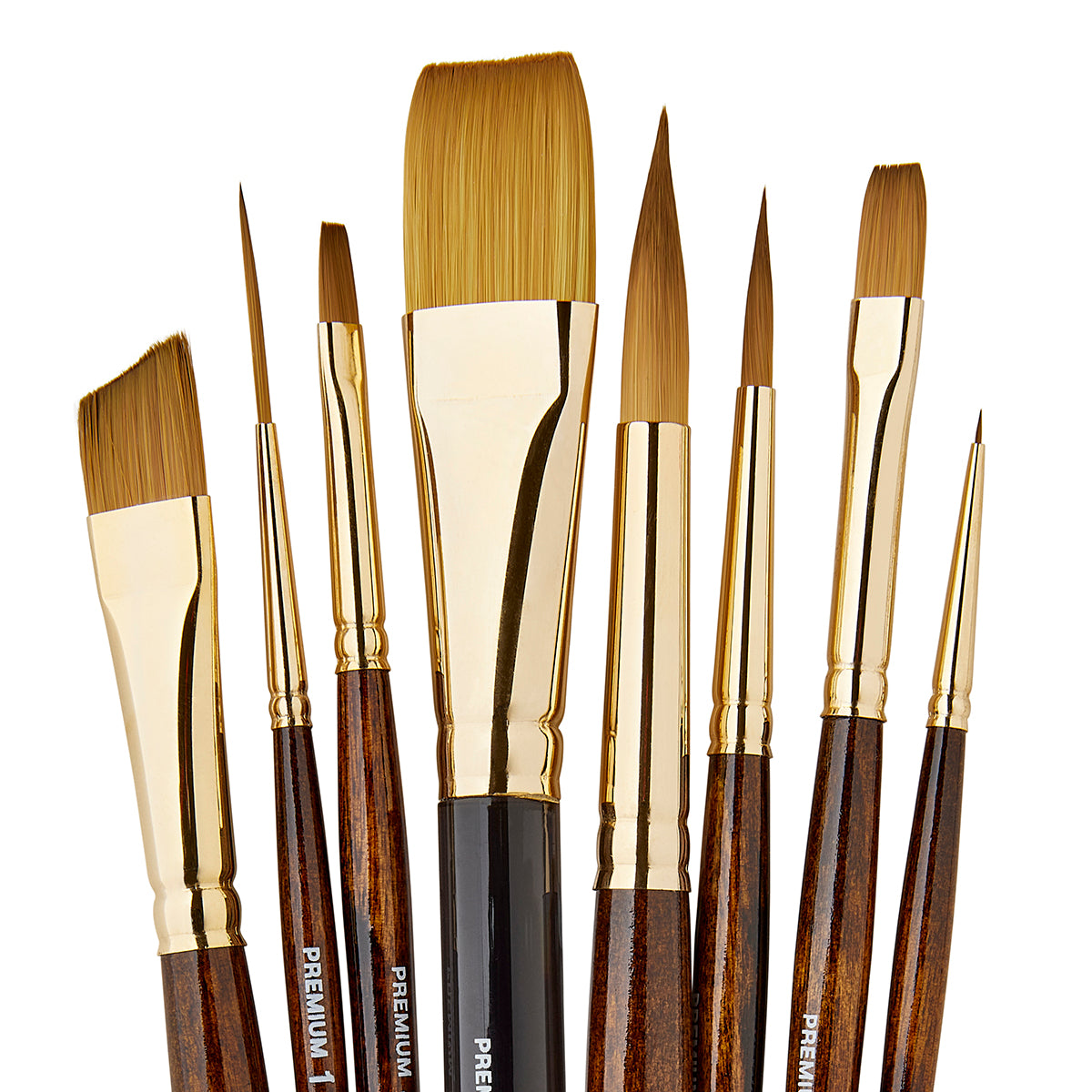 KINGART™ Great PREMIUM Finesse, Kolinksy Sable Synthetic Brushes, 8