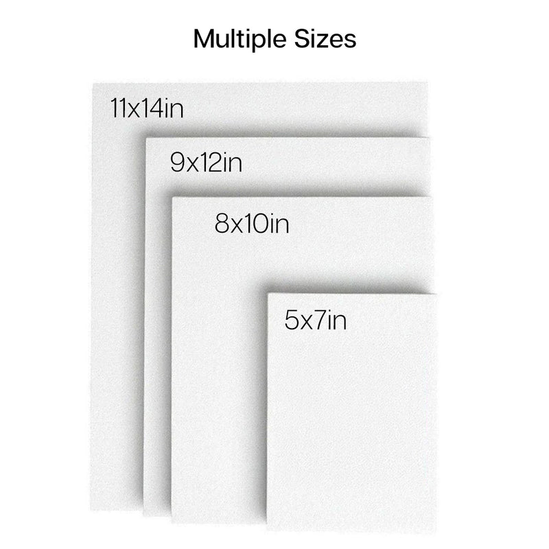 White Canvas Panels - Mixed Sizes - 28 Pack (5x7, 8x10, 9x12, 11x14) - Studio - KINGART