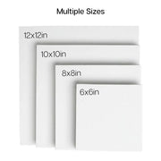 White Canvas Panels – Mixed Sizes - 28 Pack (6x6, 8x8, 10x10, 12x12) - Studio - KINGART