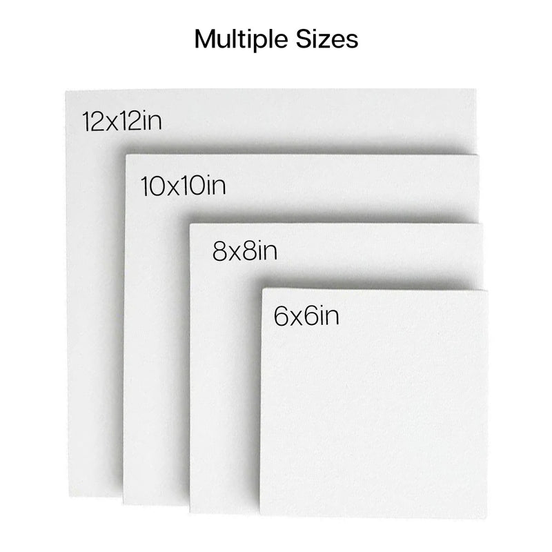White Canvas Panels – Mixed Sizes - 28 Pack (6x6, 8x8, 10x10, 12x12) - Studio - KINGART