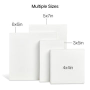 White Canvas Panels – Mixed Sizes  - 28 Pack (3x5, 4x4, 5x7, 6x6) - STRETCHED CANVAS & PANEL BOARDS - KINGART