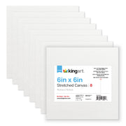 Stretched White Canvas – 6" x 6" - 8 Pack - 100% Cotton, Primed - STRETCHED CANVAS & PANEL BOARDS - KINGART
