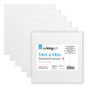 Studio Stretched Canvas Set – 14” x 14” Square, 6-Pack, 100% Cotton, Primed - STRETCHED CANVAS & PANEL BOARDS - KINGART
