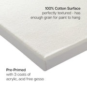 Stretched Canvas Set – 10” x 20” Rectangle, 6-Pack, 100% Cotton, Primed - STRETCHED CANVAS & PANEL BOARDS - KINGART