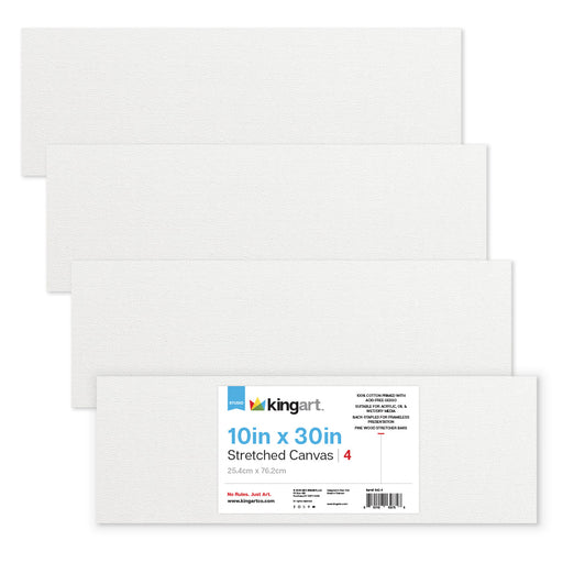 4 PC. 10" X 30" STRETCHED CANVAS VALUE PACK - STRETCHED CANVAS & PANEL BOARDS - KINGART