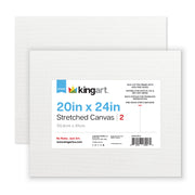 Stretched Canvas Set – 20” x 24”, 2-Pack, 100% Cotton, Primed - STRETCHED CANVAS & PANEL BOARDS - KINGART