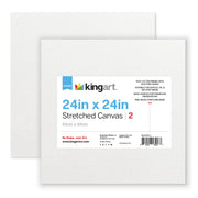 Stretched Canvas Set – 24” x 24” Square, 2-Pack, 100% Cotton, Primed - STRETCHED CANVAS & PANEL BOARDS - KINGART