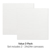 Stretched Canvas Set – 24” x 24” Square, 2-Pack, 100% Cotton, Primed - STRETCHED CANVAS & PANEL BOARDS - KINGART