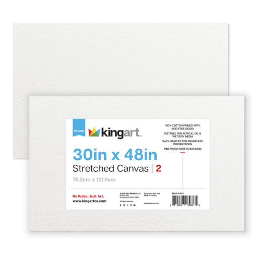 2 PC. 30" x 48" STRETCHED CANVAS VALUE PACK - STRETCHED CANVAS & PANEL BOARDS - KINGART