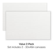 2 PC. 30" x 48" STRETCHED CANVAS VALUE PACK - STRETCHED CANVAS & PANEL BOARDS - KINGART