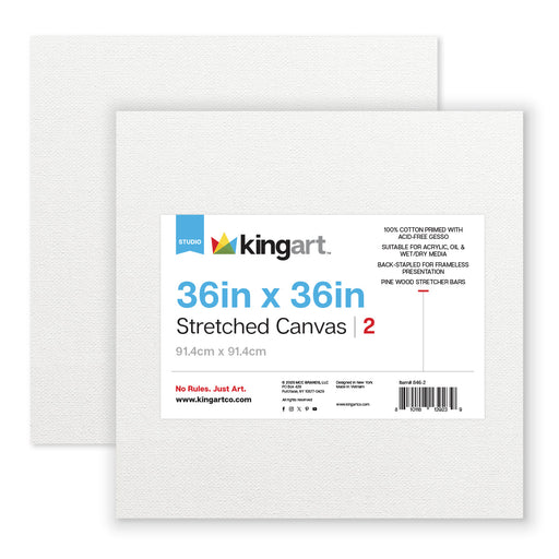 2 PC. 36" X 36" STRETCHED CANVAS VALUE PACK - STRETCHED CANVAS & PANEL BOARDS - KINGART