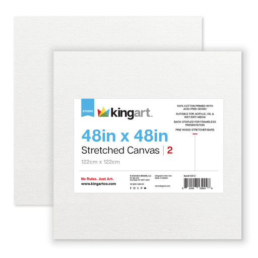 2 PC. 48" X 48" STRETCHED CANVAS VALUE PACK - STRETCHED CANVAS & PANEL BOARDS - KINGART