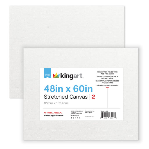 2 PC. 48" x 60" STRETCHED CANVAS VALUE PACK - STRETCHED CANVAS & PANEL BOARDS - KINGART