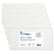 Stretched Canvas Set – 8” x 16” Rectangle, 6-Pack, 100% Cotton, Primed - STRETCHED CANVAS & PANEL BOARDS - KINGART